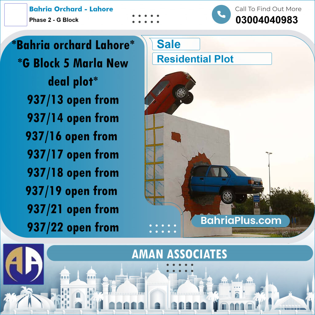 Residential Plot for Sale in Phase 2 - G Block -  Bahria Orchard, Lahore - (BP-331003)