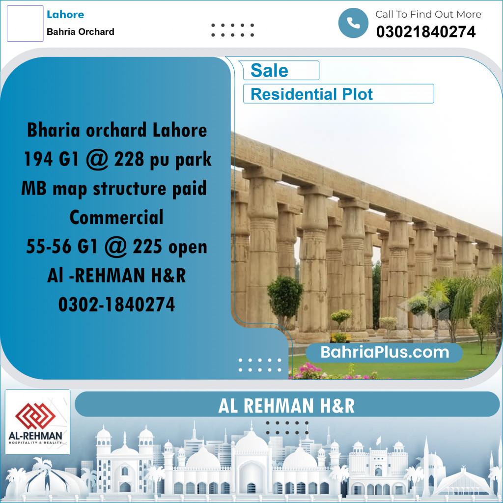 1 Kanal Residential Plot for Sale in Bahria Orchard, Lahore - (BP-331028)