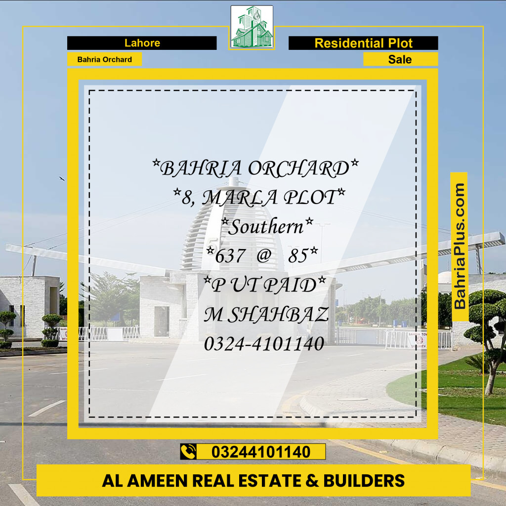 Residential Plot for Sale in Bahria Orchard, Lahore - (BP-331068)