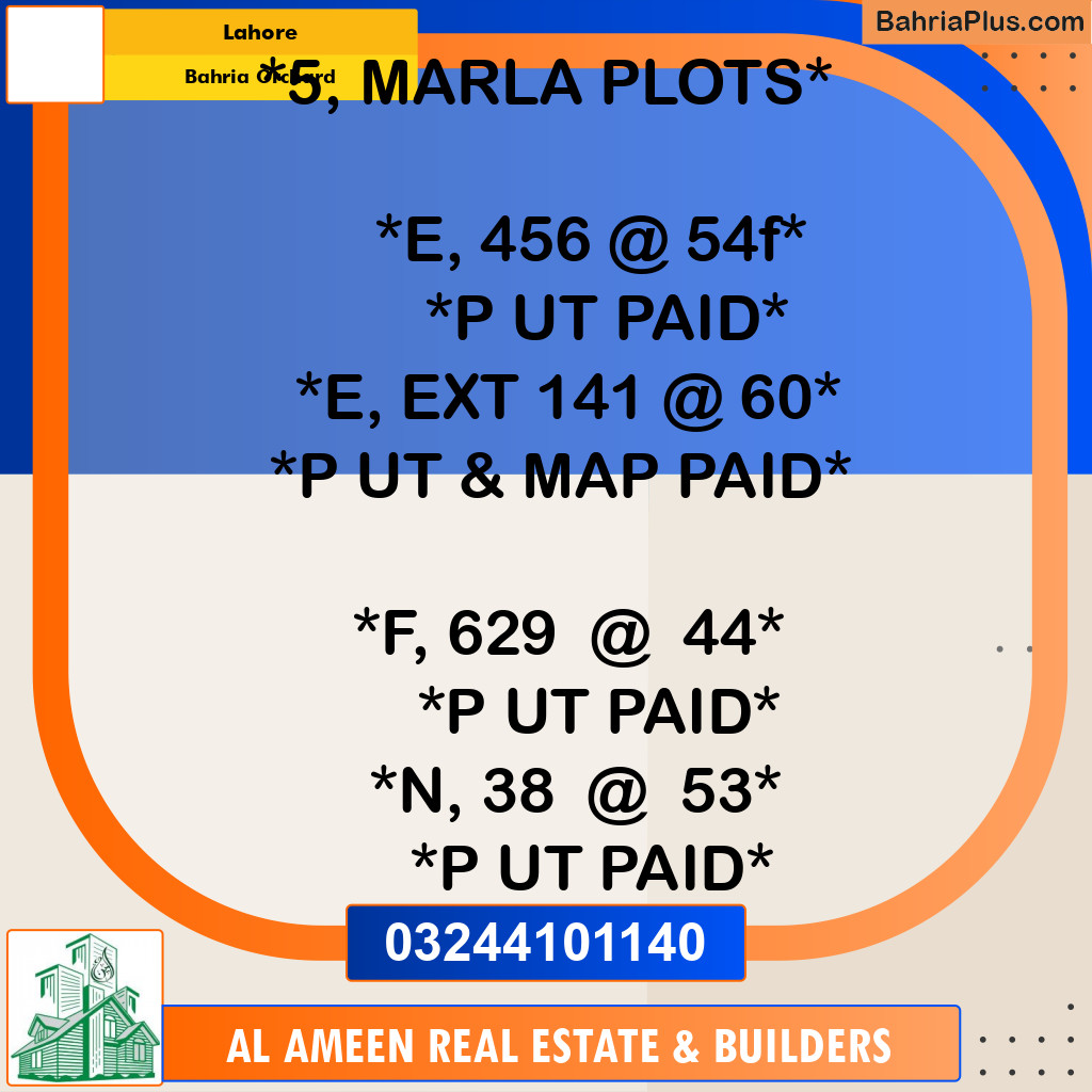 Residential Plot for Sale in Bahria Orchard, Lahore - (BP-331069)