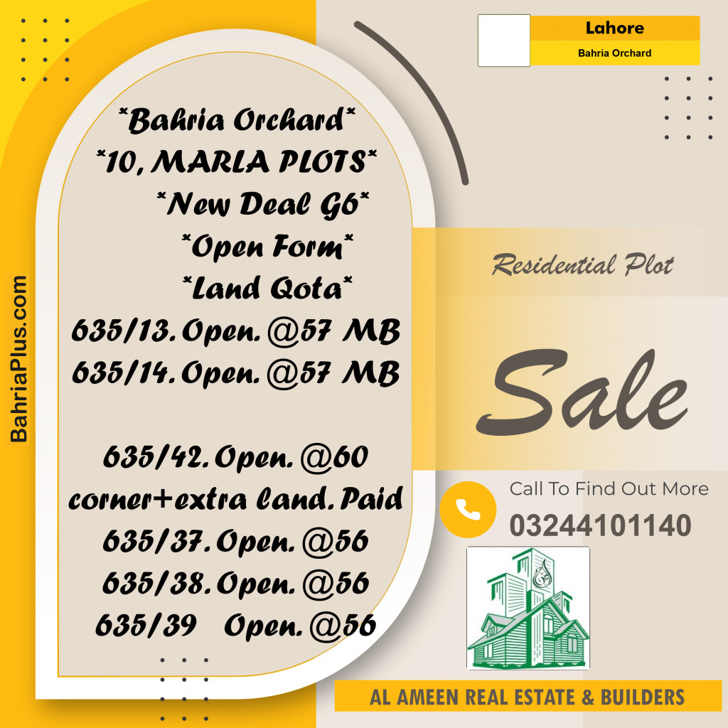 Residential Plot for Sale in Bahria Orchard, Lahore - (BP-331070)