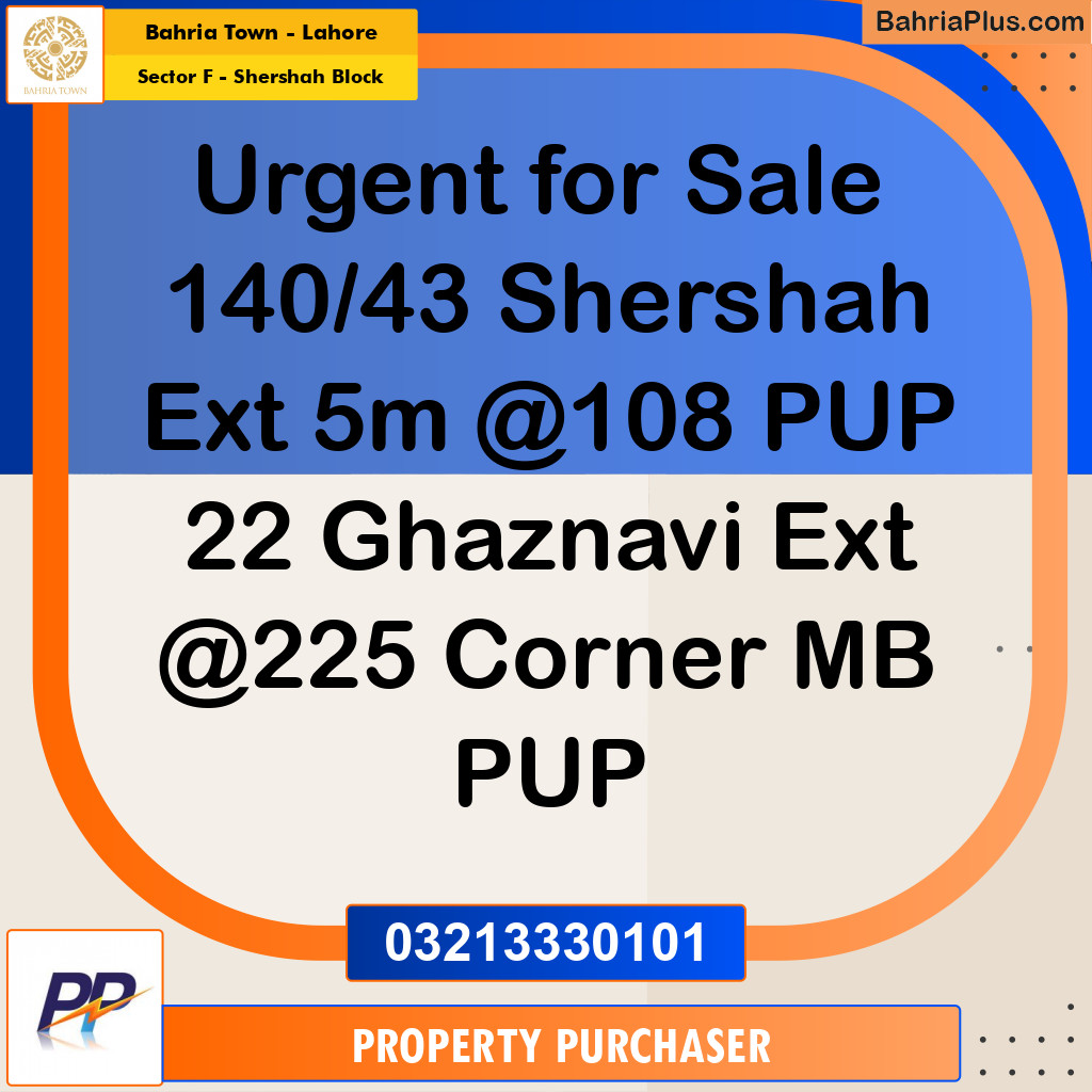 5 Marla Residential Plot for Sale in Sector F - Shershah Block -  Bahria Town, Lahore - (BP-331093)