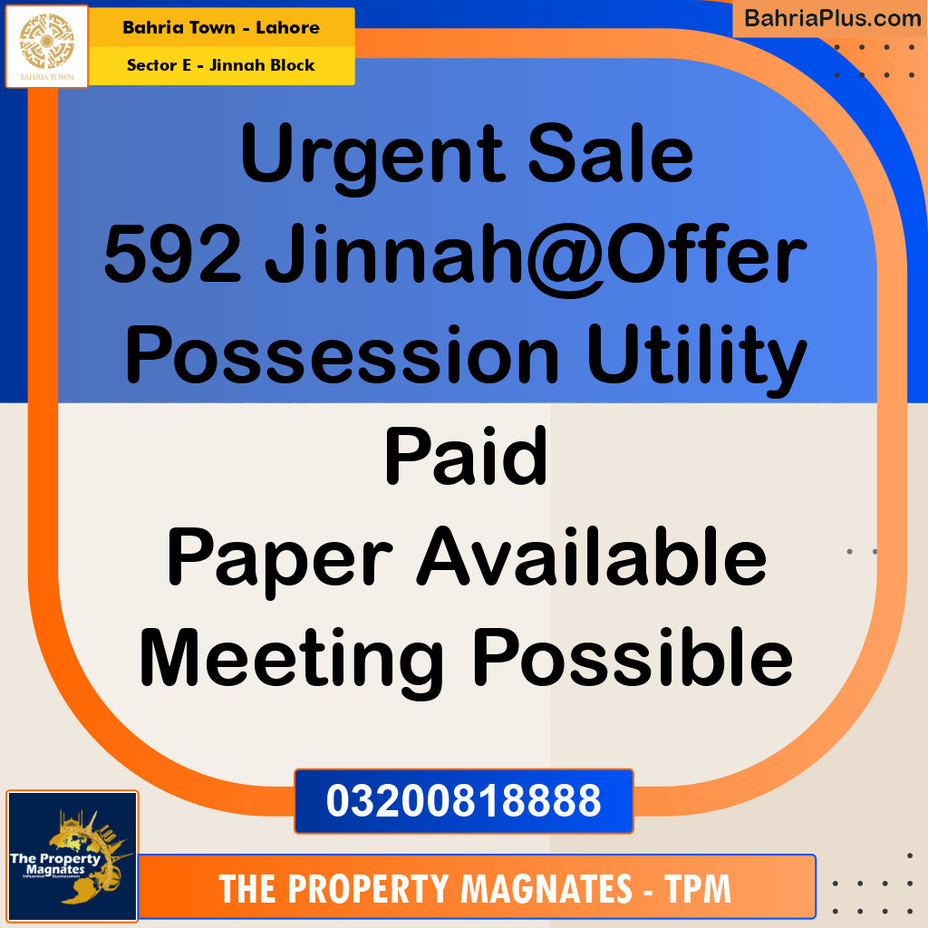 5 Marla Residential Plot for Sale in Sector E - Jinnah Block -  Bahria Town, Lahore - (BP-331161)