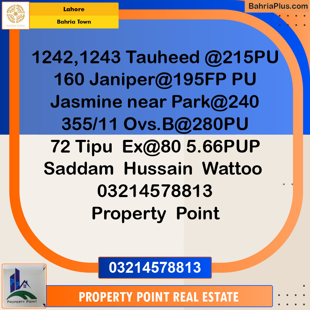 Residential Plot for Sale in Bahria Town, Lahore - (BP-331179)