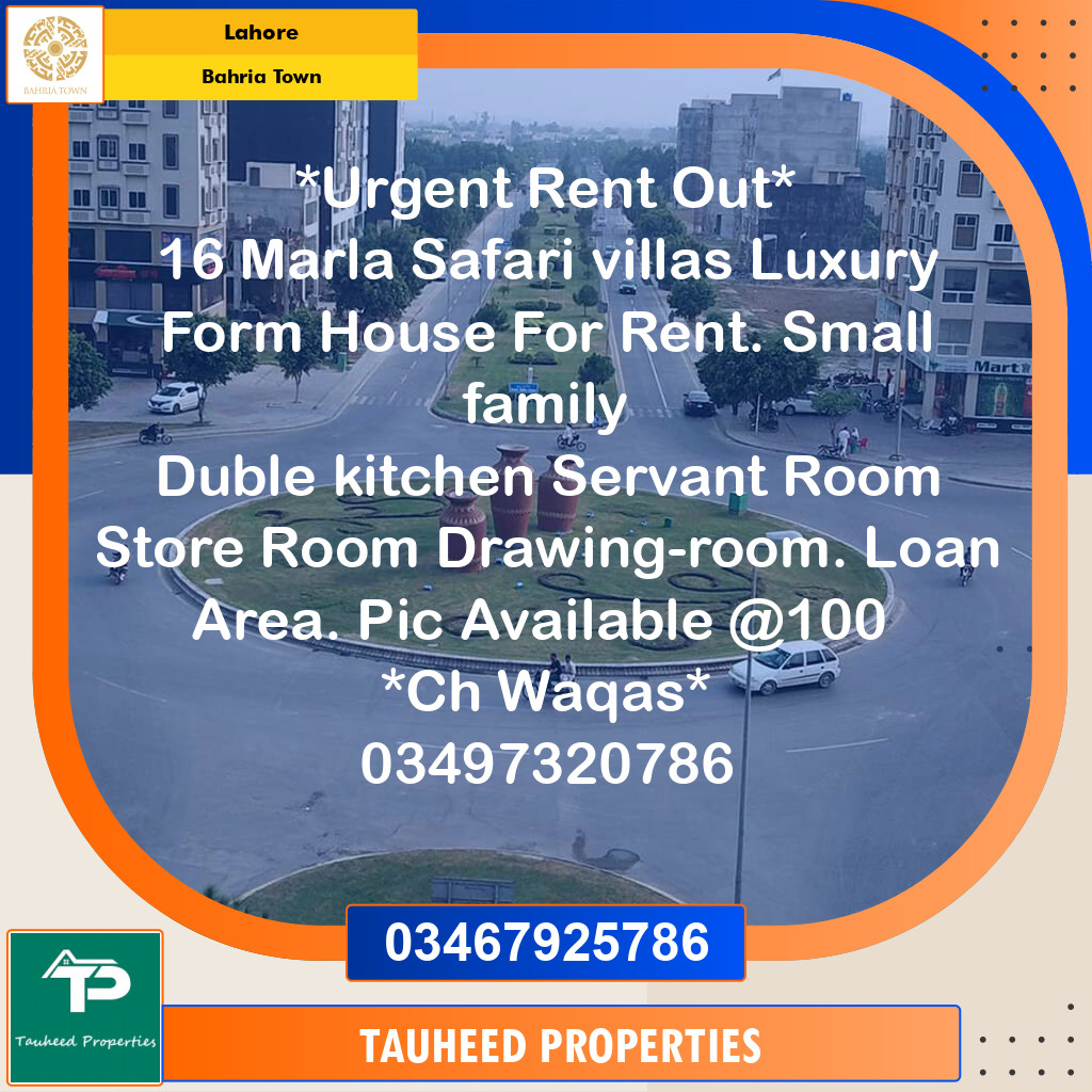16 Marla Residential House for Rent in Bahria Town, Lahore - (BP-331213)