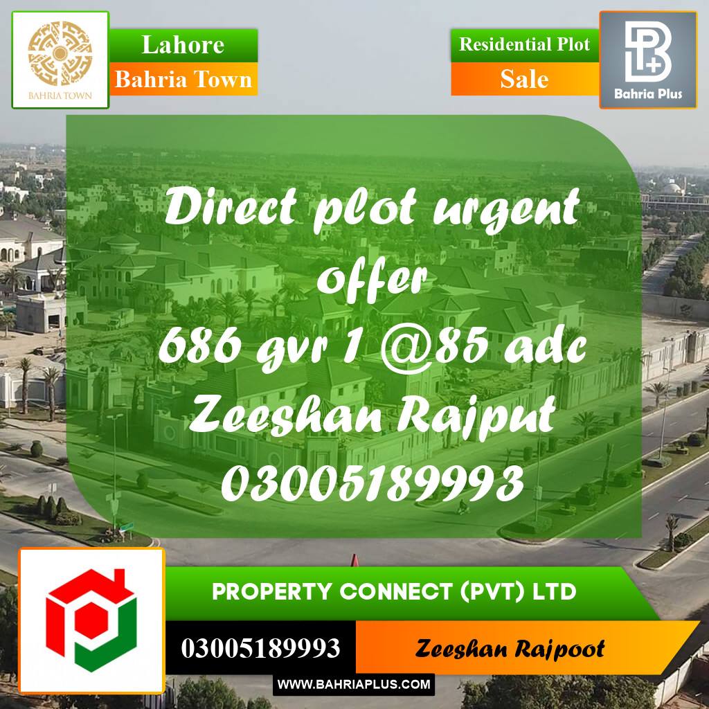 Residential Plot for Sale in Bahria Town, Lahore - (BP-331226)