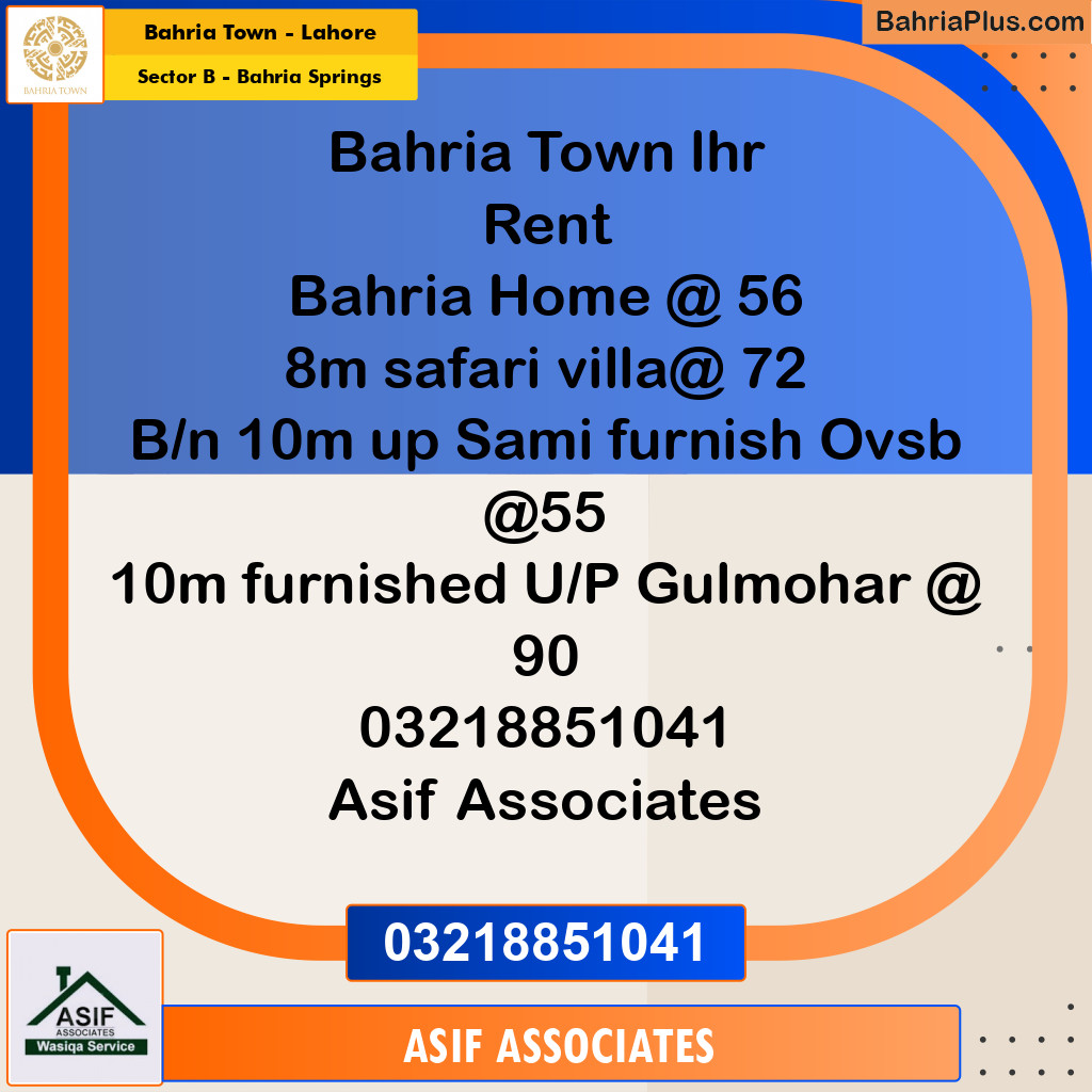 6 Marla Residential House for Rent in Sector B - Bahria Springs -  Bahria Town, Lahore - (BP-331302)