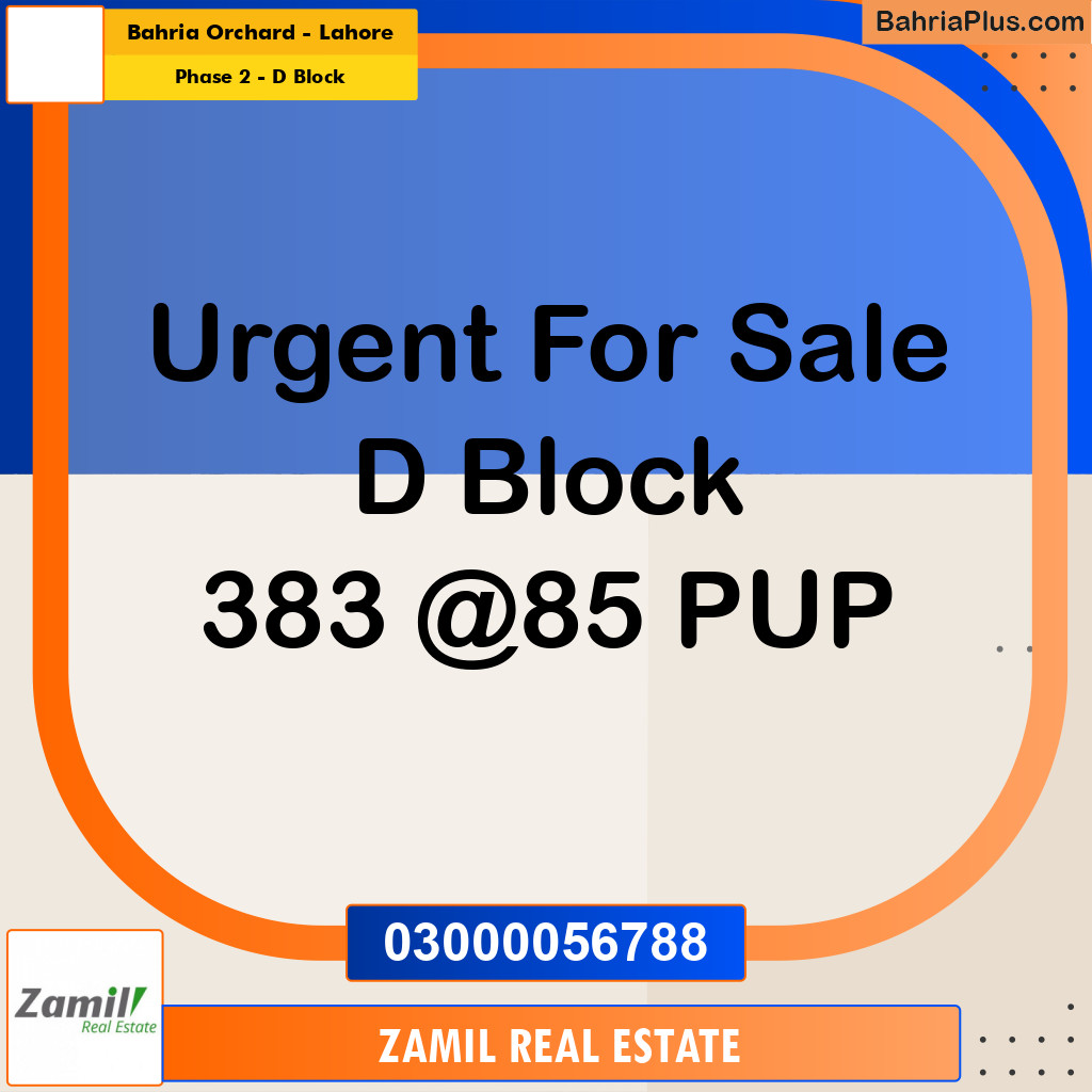 8 Marla Residential Plot for Sale in Phase 2 - D Block -  Bahria Orchard, Lahore - (BP-331321)