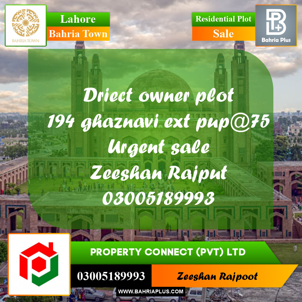 Residential Plot for Sale in Bahria Town, Lahore - (BP-331331)