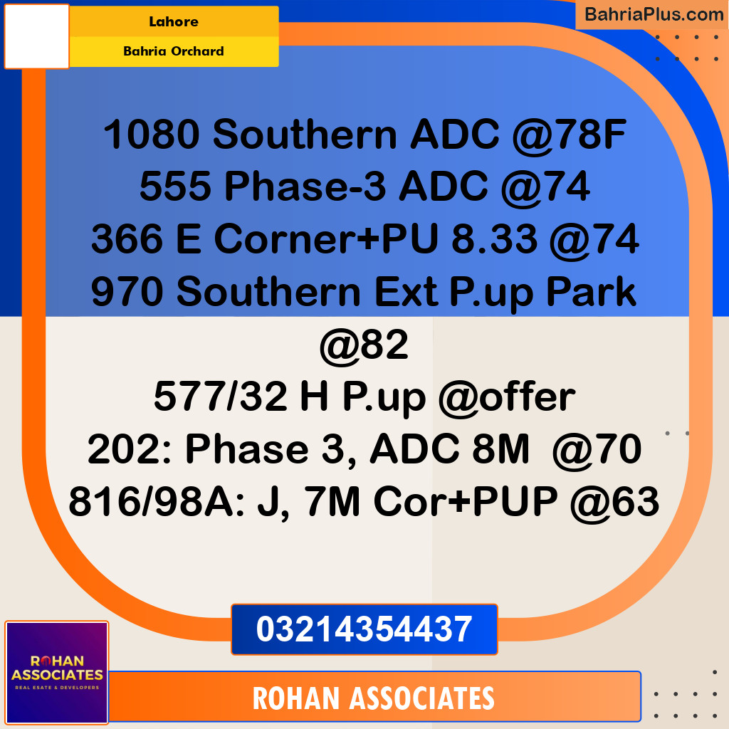 Residential Plot for Sale in Bahria Orchard, Lahore - (BP-331377)