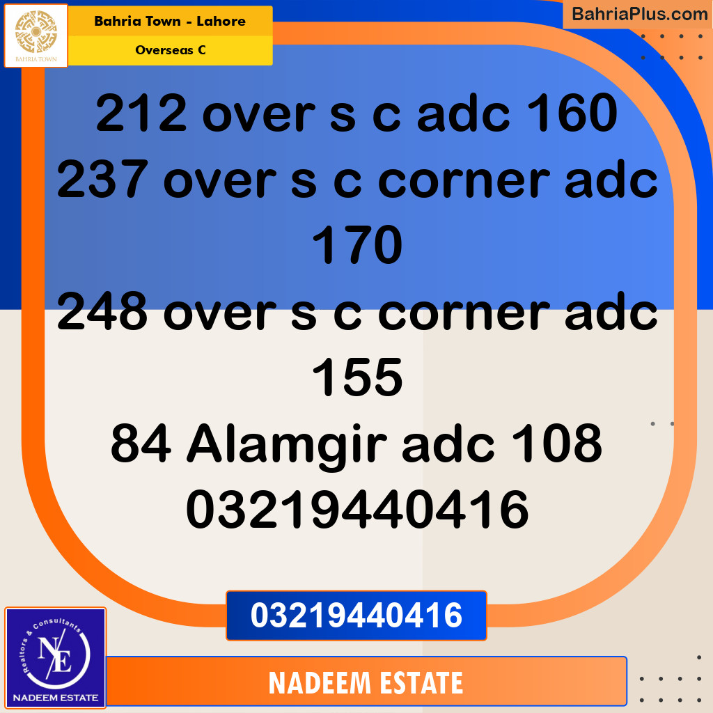 Residential Plot for Sale in Overseas C -  Bahria Town, Lahore - (BP-331416)