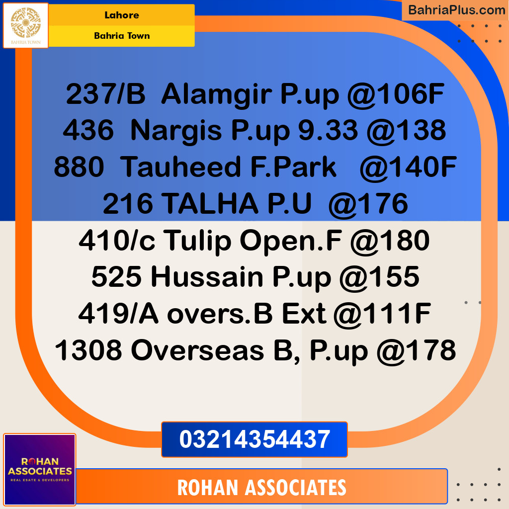Residential Plot for Sale in Bahria Town, Lahore - (BP-331417)