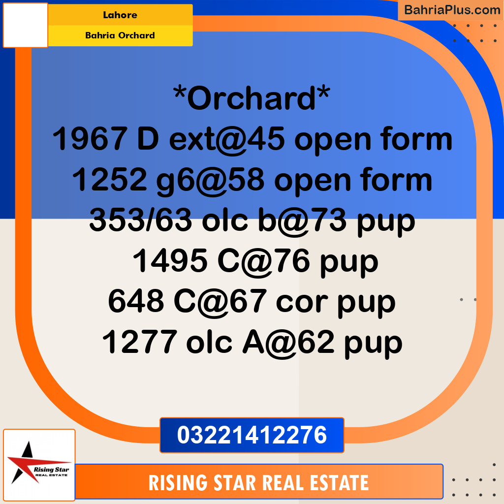Residential Plot for Sale in Bahria Orchard, Lahore - (BP-331479)