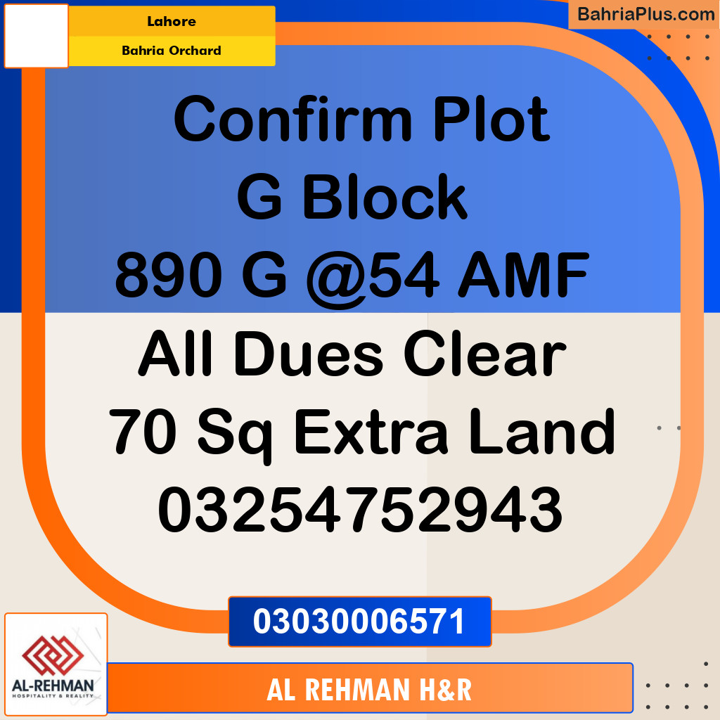 5 Marla Residential Plot for Sale in Bahria Orchard, Lahore - (BP-331489)