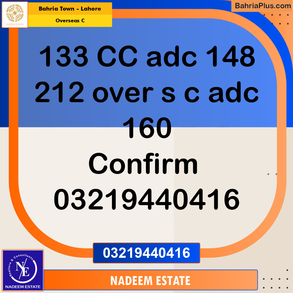 Residential Plot for Sale in Overseas C -  Bahria Town, Lahore - (BP-331564)