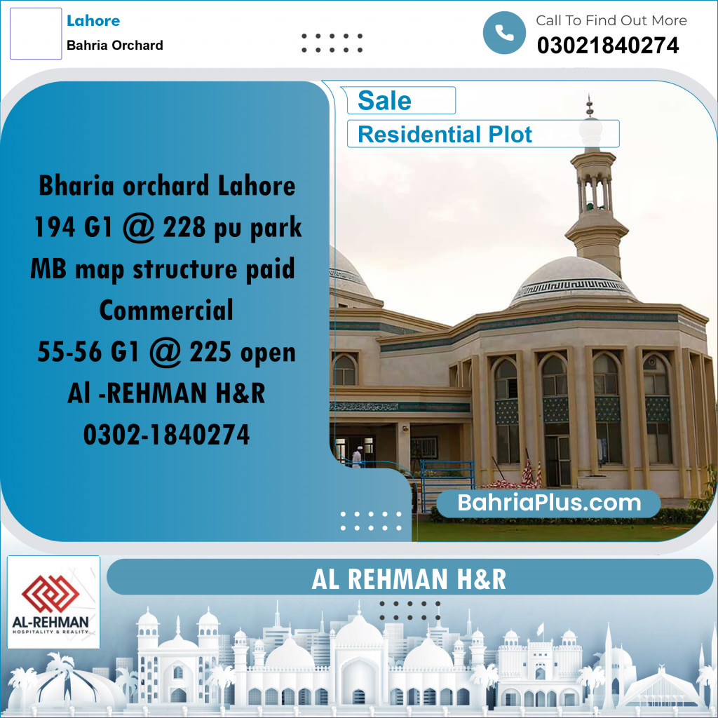1 Kanal Residential Plot for Sale in Bahria Orchard, Lahore - (BP-331655)