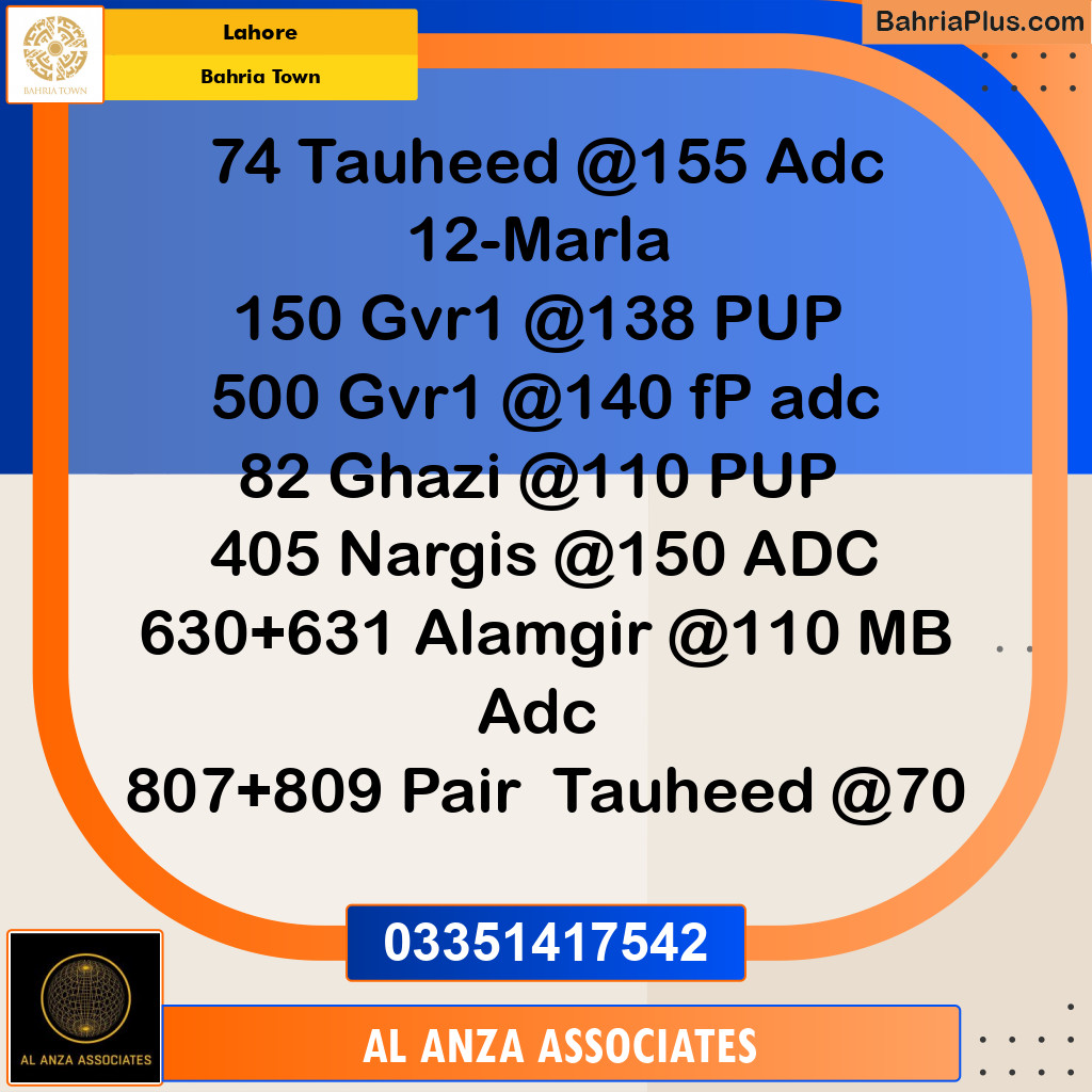 Residential Plot for Sale in Bahria Town, Lahore - (BP-331690)