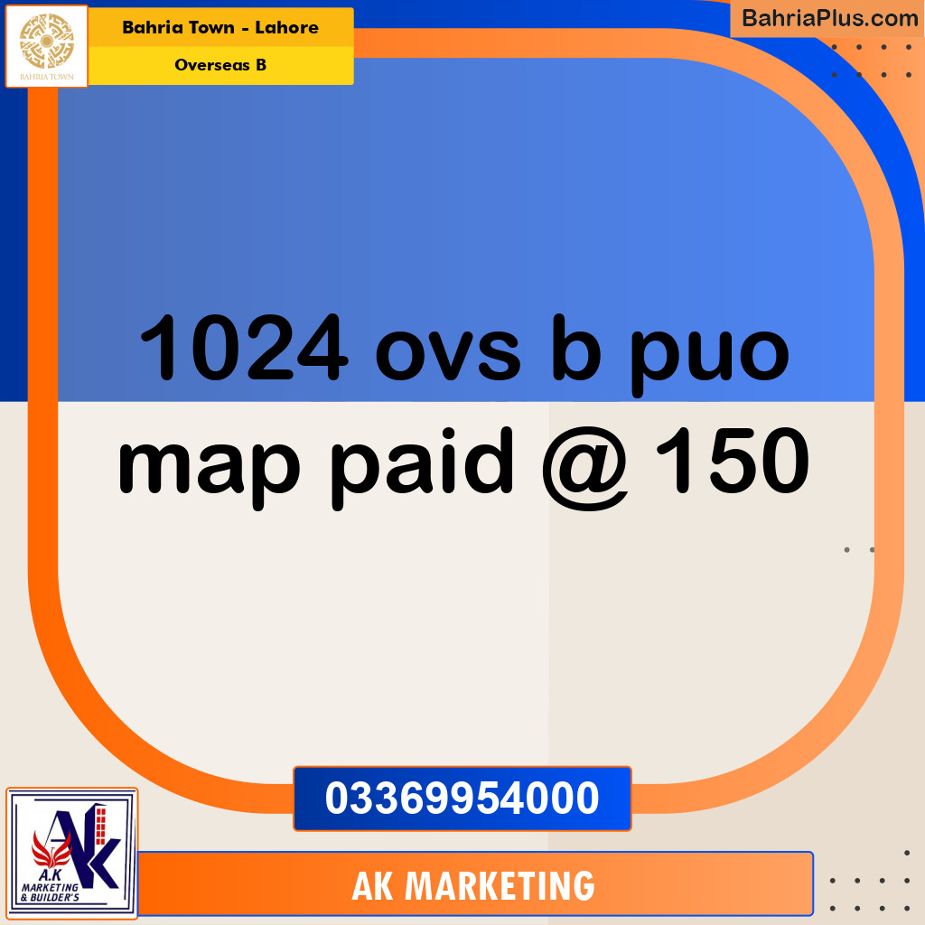 10 Marla Residential Plot for Sale in Overseas B -  Bahria Town, Lahore - (BP-331694)