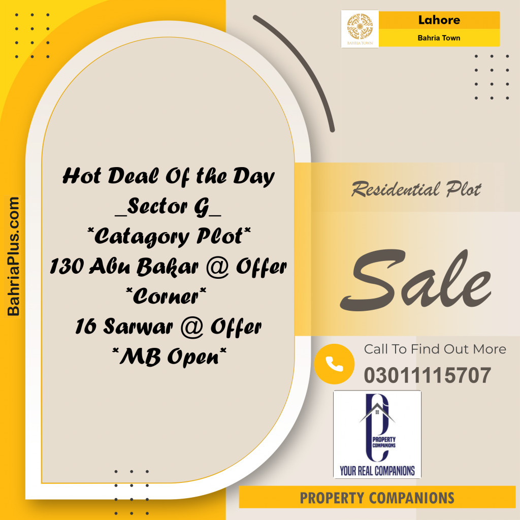 Residential Plot for Sale in Bahria Town, Lahore - (BP-331737)