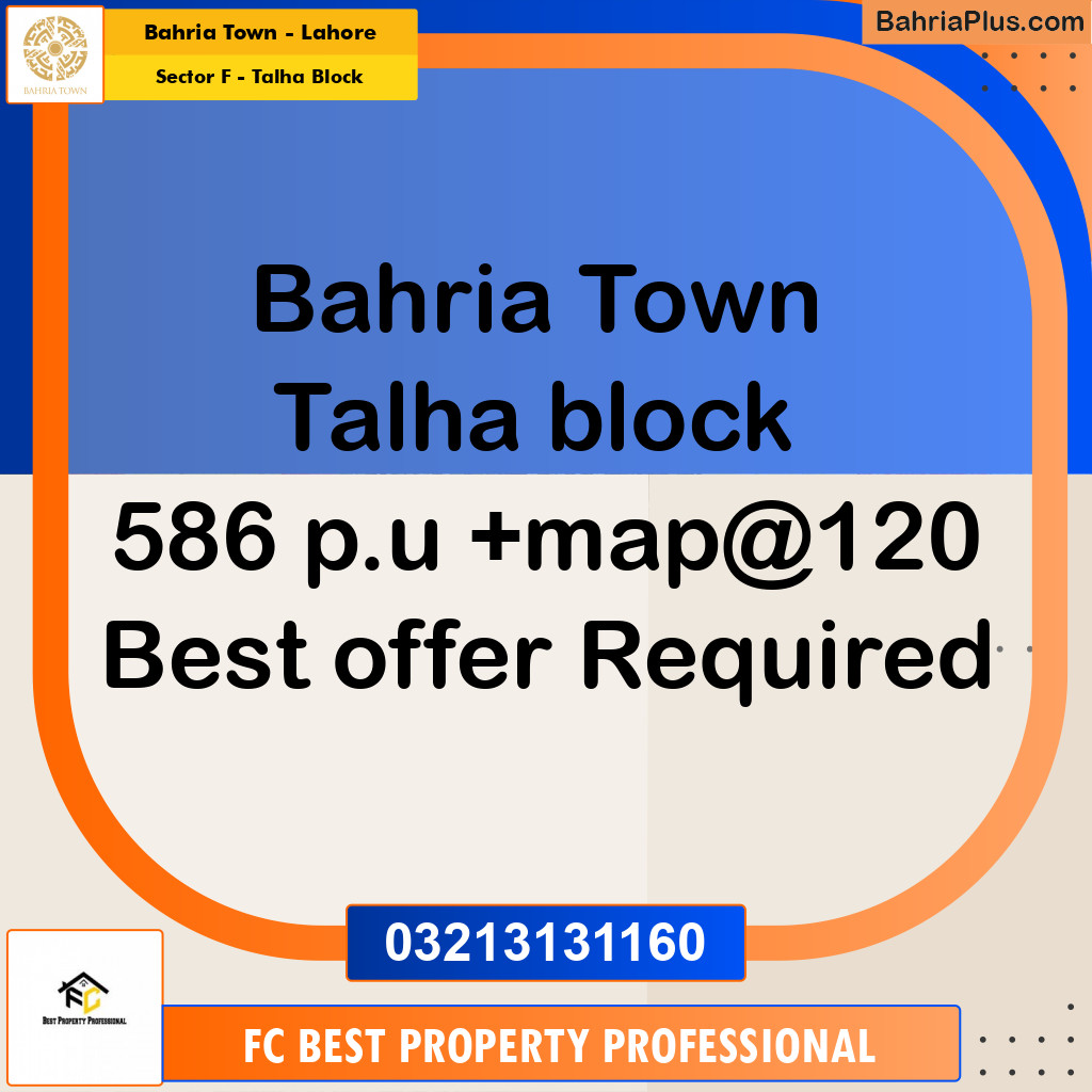 10 Marla Residential Plot for Sale in Sector F - Talha Block -  Bahria Town, Lahore - (BP-331772)