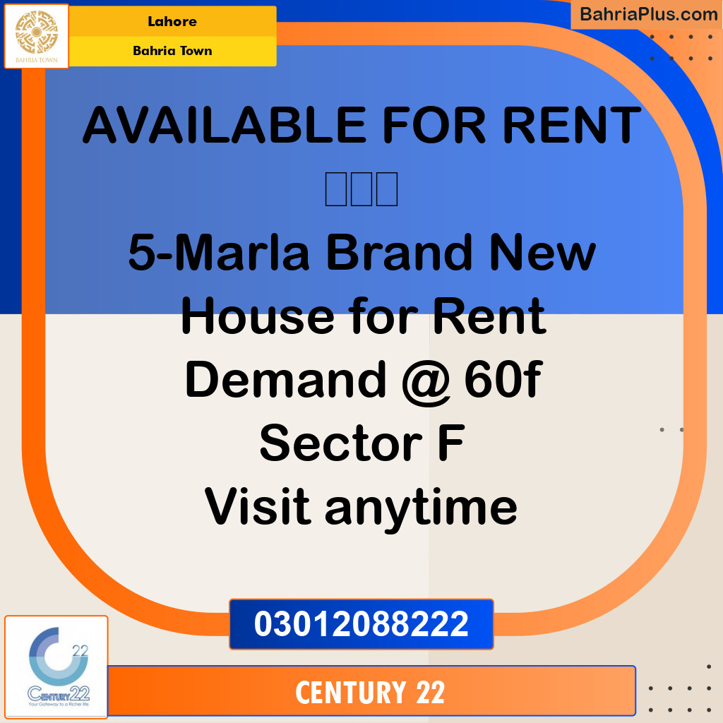 5 Marla Residential House for Rent in Bahria Town, Lahore - (BP-331779)