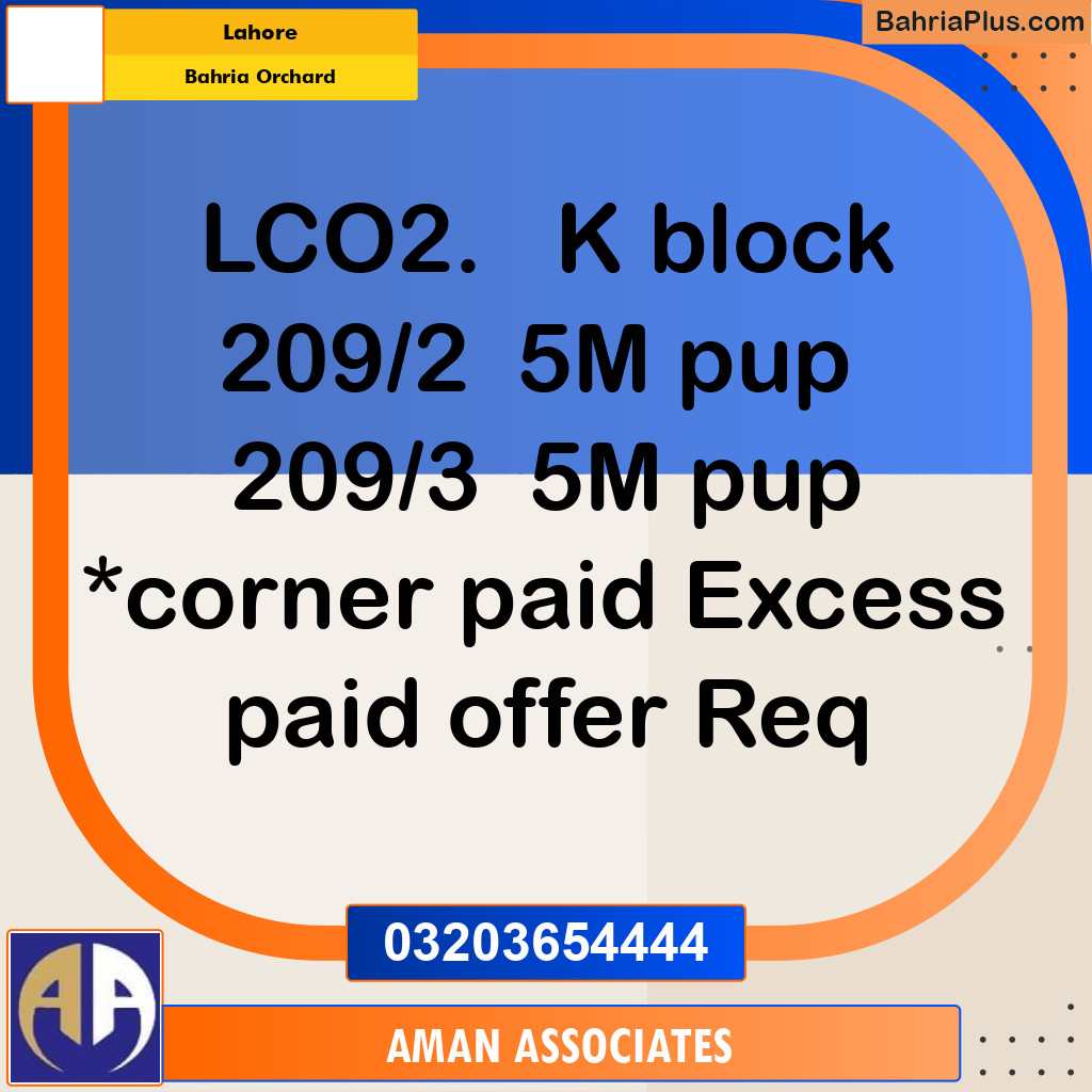 Residential Plot for Sale in Bahria Orchard, Lahore - (BP-331906)