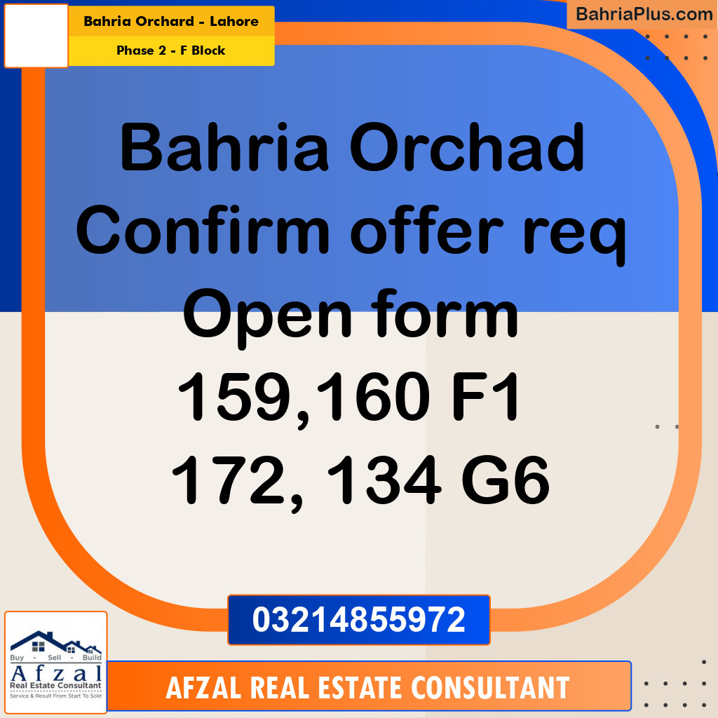 5 Marla Residential Plot for Sale in Phase 2 - F Block -  Bahria Orchard, Lahore - (BP-331951)