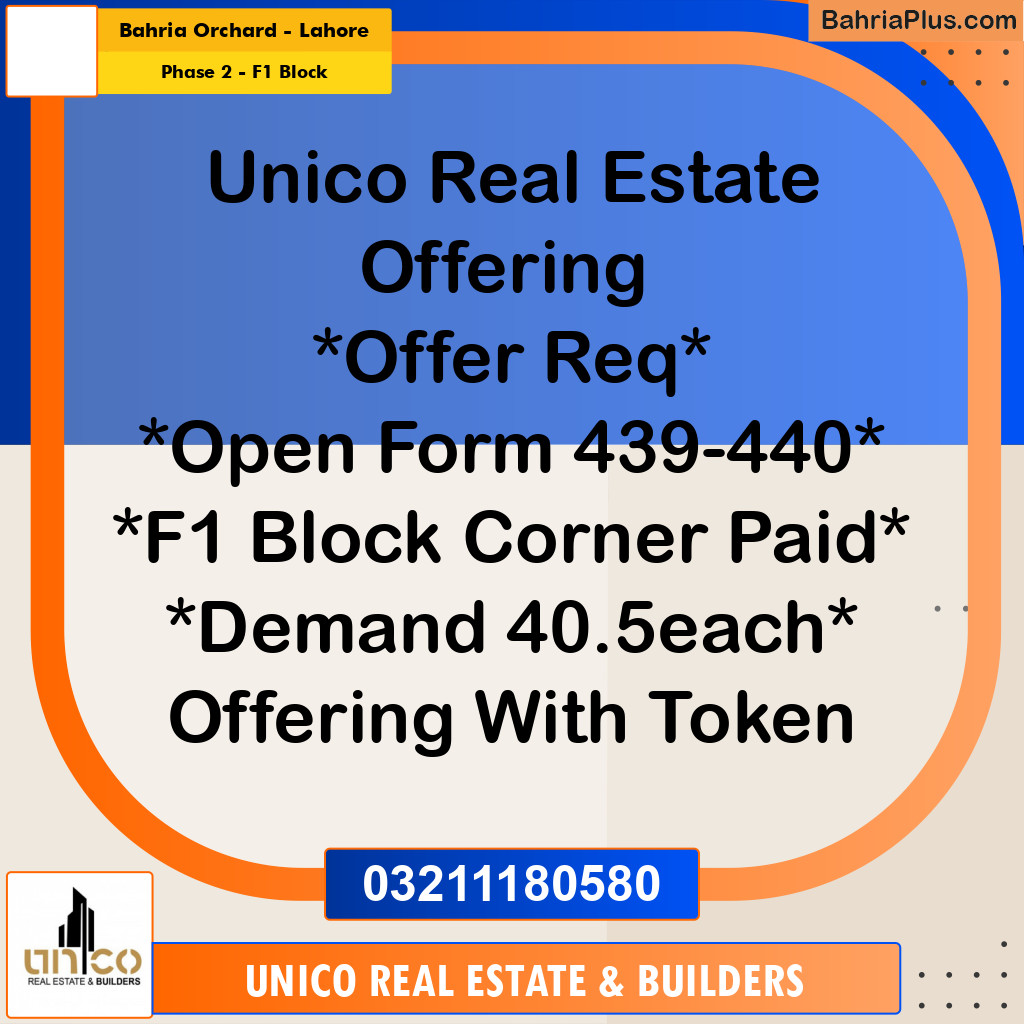 5 Marla Residential Plot for Sale in Phase 2 - F1 Block -  Bahria Orchard, Lahore - (BP-331982)