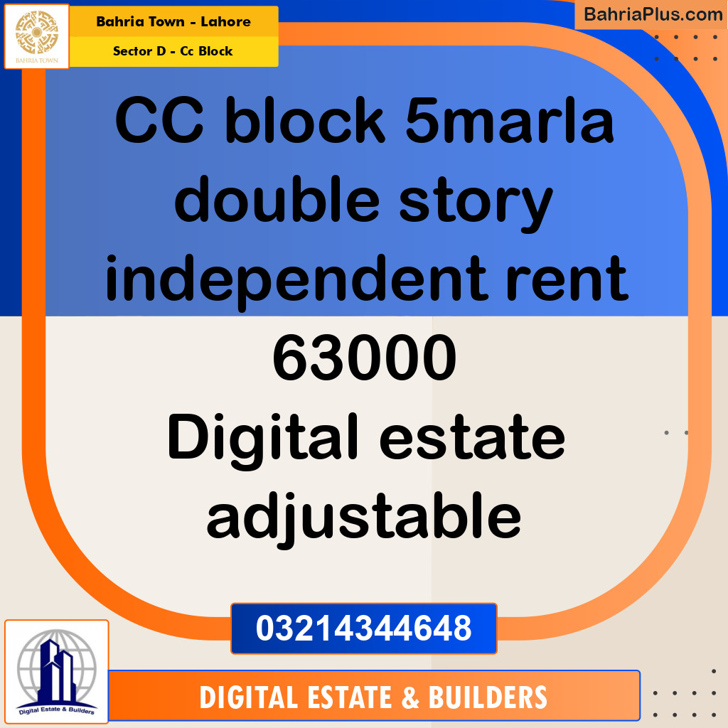 5 Marla Residential House for Rent in Sector D - CC Block -  Bahria Town, Lahore - (BP-332049)