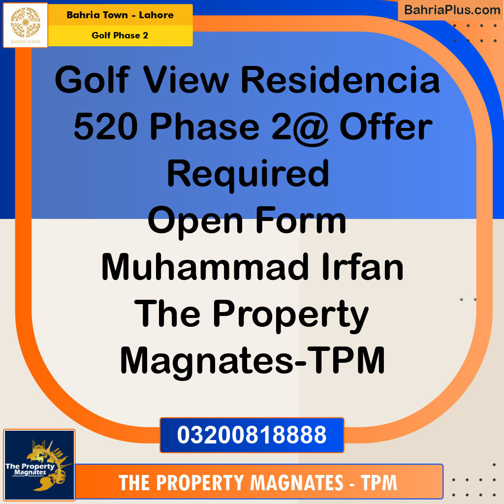 10 Marla Residential Plot for Sale in Golf Phase 2 -  Bahria Town, Lahore - (BP-332078)