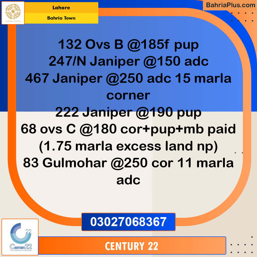 Residential Plot for Sale in Bahria Town, Lahore - (BP-332084)