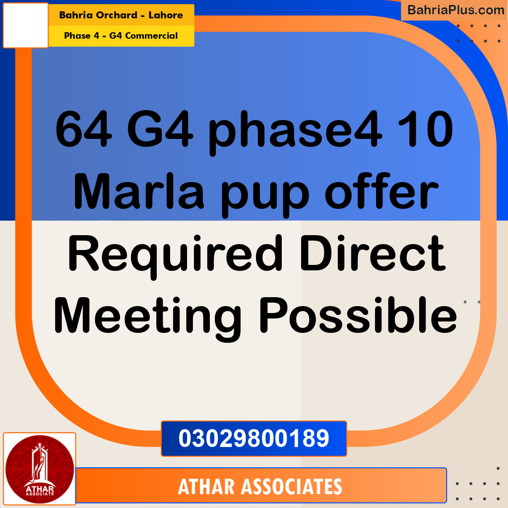 10 Marla Residential Plot for Sale in Phase 4 - G4 Commercial -  Bahria Orchard, Lahore - (BP-332097)