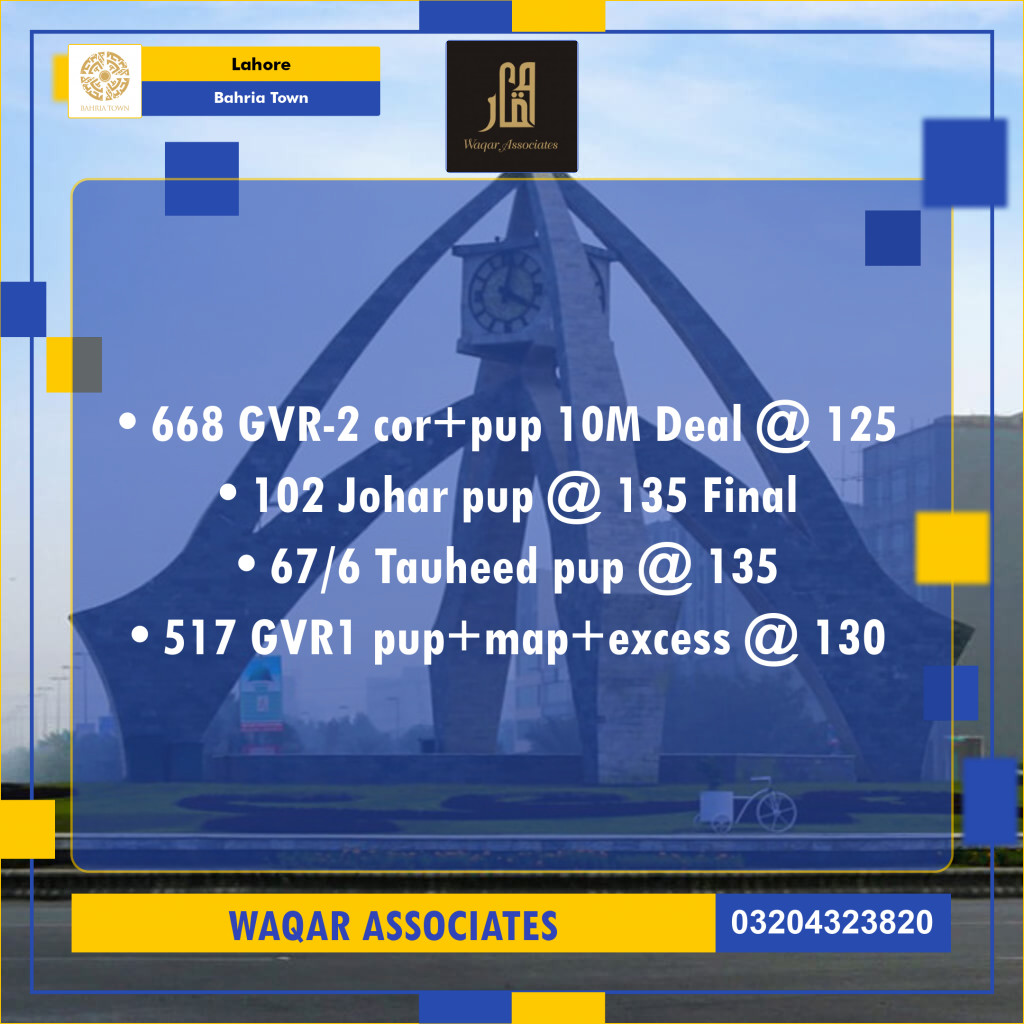 10 Marla Residential Plot for Sale in Bahria Town, Lahore - (BP-332138)