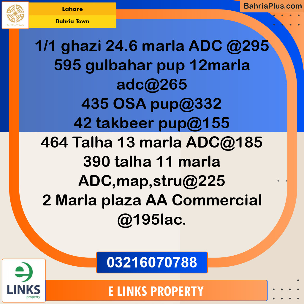 Residential Plot for Sale in Bahria Town, Lahore - (BP-332167)