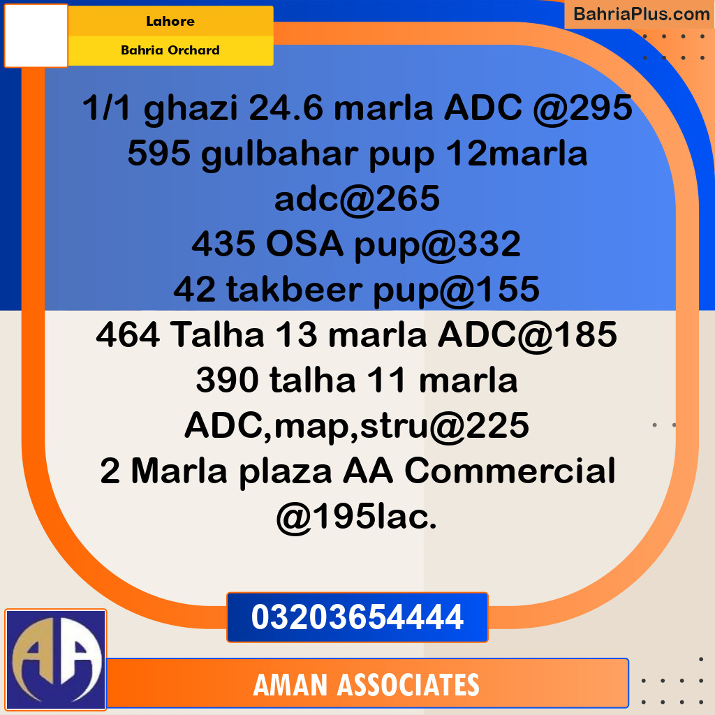 Residential Plot for Sale in Bahria Orchard, Lahore - (BP-332172)