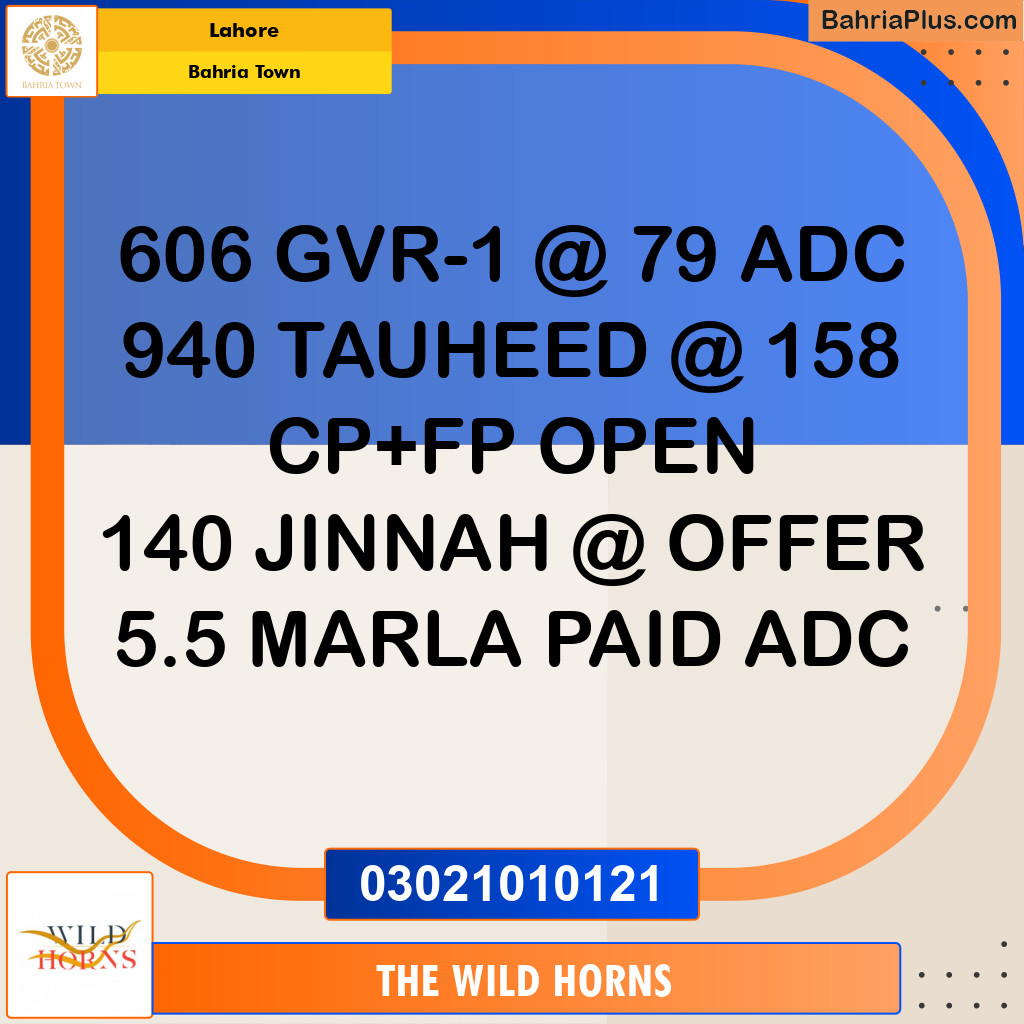 Residential Plot for Sale in Bahria Town, Lahore - (BP-332279)
