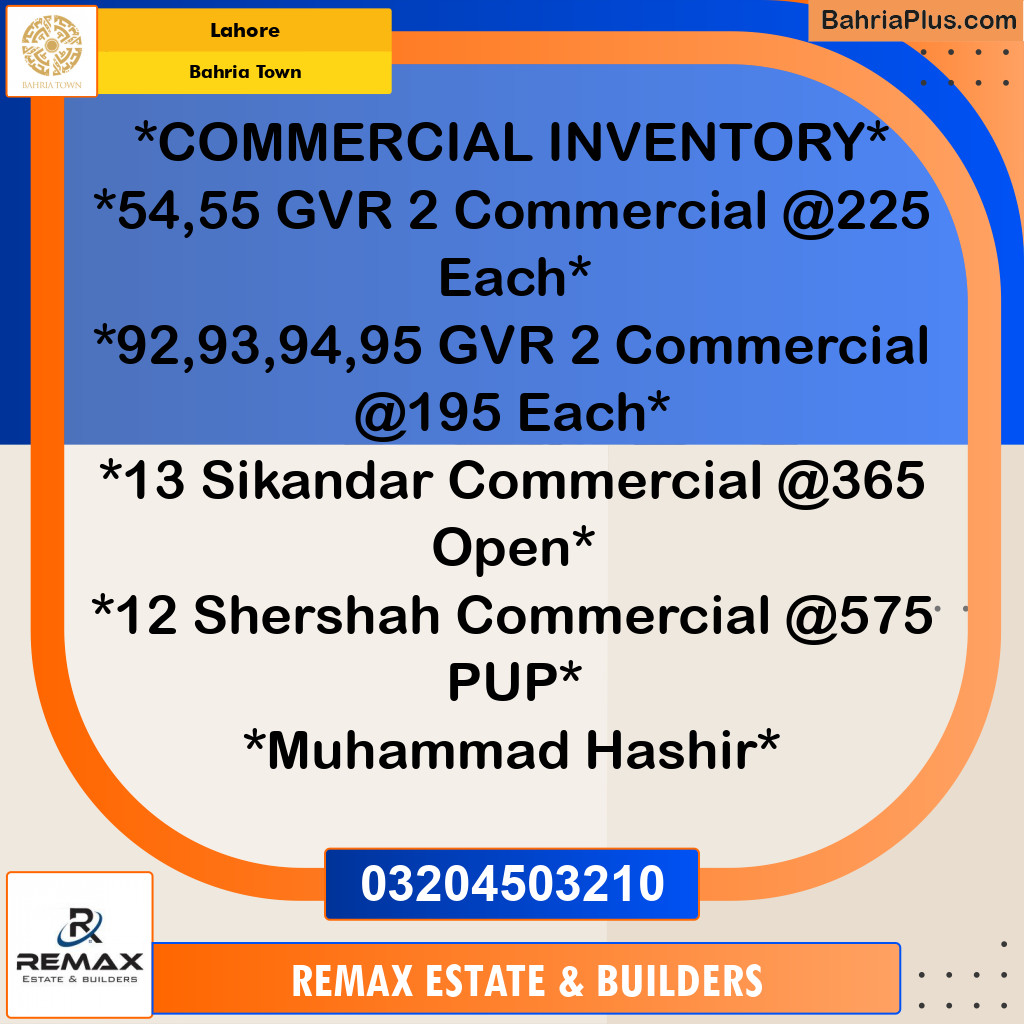 5 Marla Commercial Plot for Sale in Bahria Town, Lahore - (BP-332285)