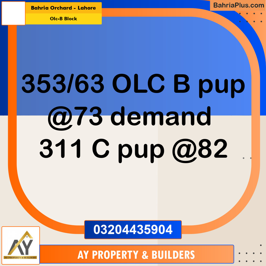 8 Marla Residential Plot for Sale in OLC-B Block -  Bahria Orchard, Lahore - (BP-332318)