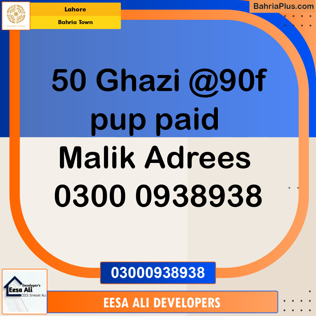 Residential Plot for Sale in Bahria Town, Lahore - (BP-332322)