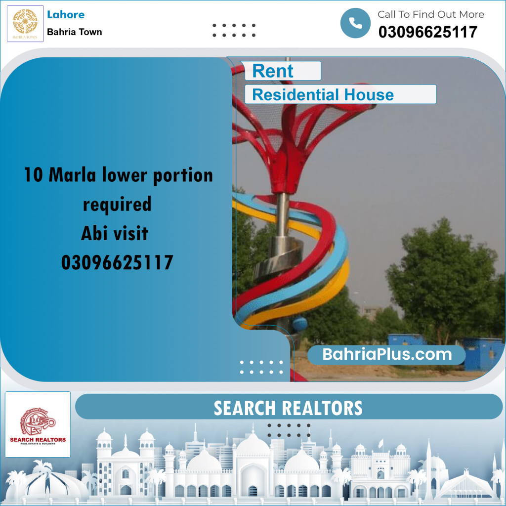 10 Marla Residential House for Rent in Bahria Town, Lahore - (BP-332411)