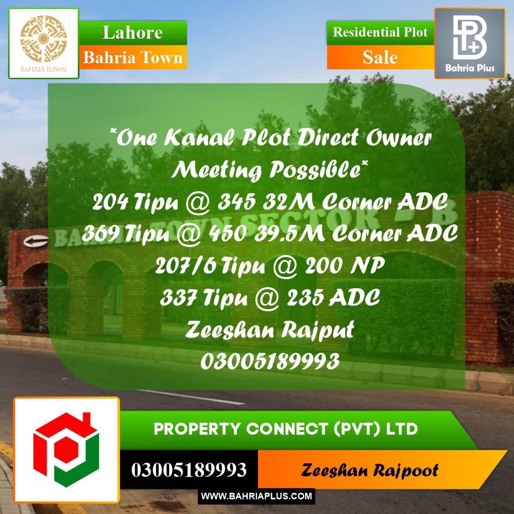 Residential Plot for Sale in Bahria Town, Lahore - (BP-332425)
