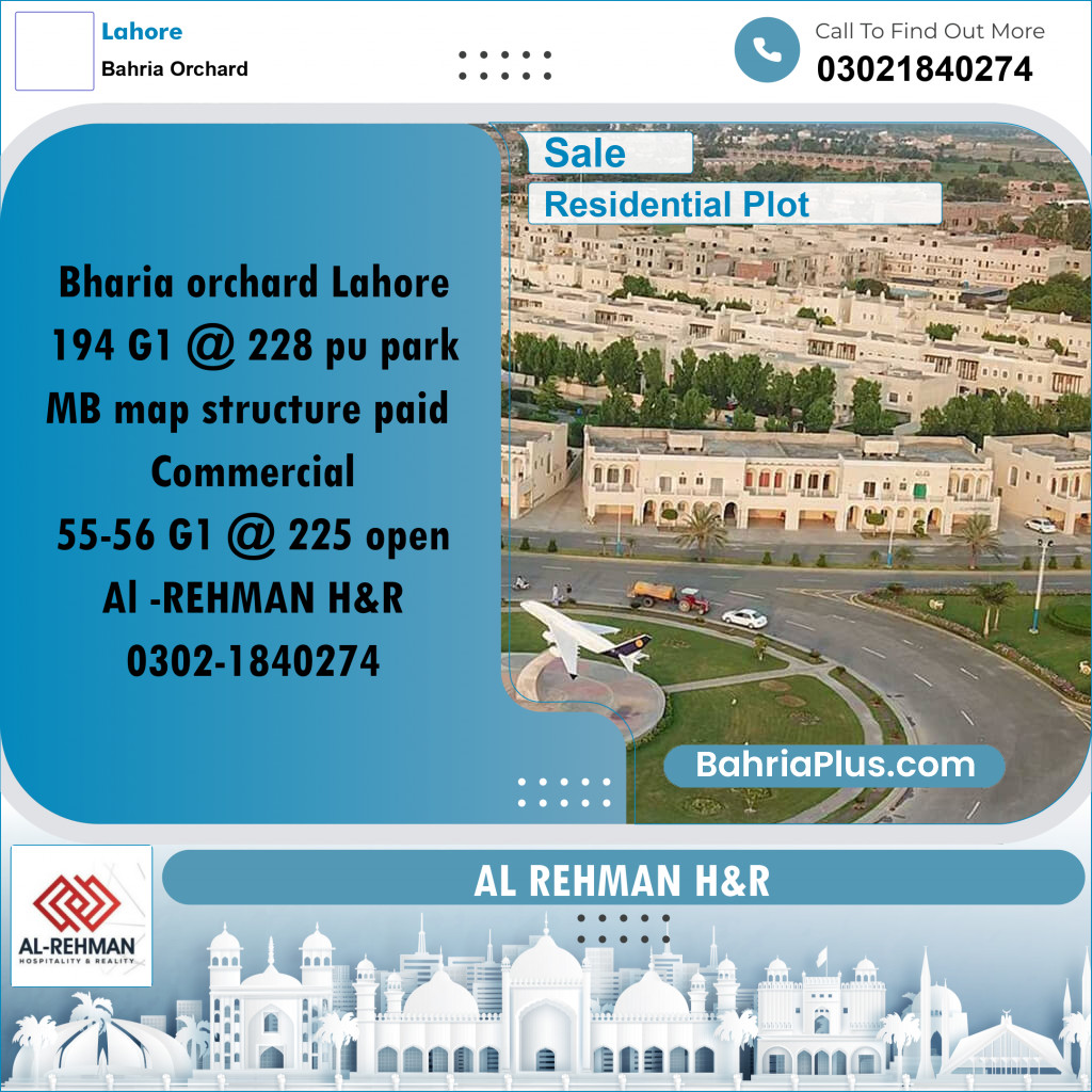 Residential Plot for Sale in Bahria Orchard, Lahore - (BP-332450)