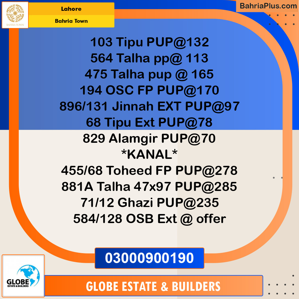 Residential Plot for Sale in Bahria Town, Lahore - (BP-332476)