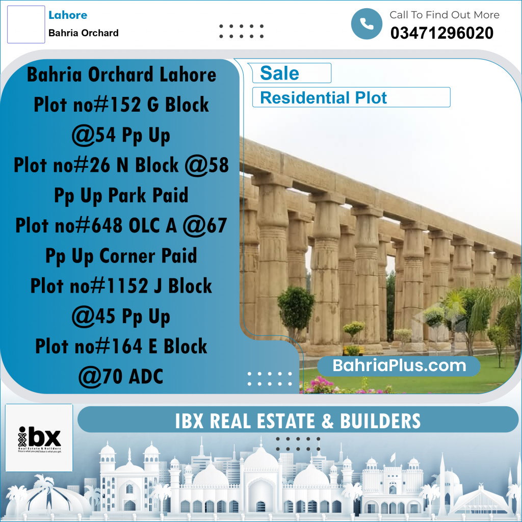 5 Marla Residential Plot for Sale in Bahria Orchard, Lahore - (BP-332494)