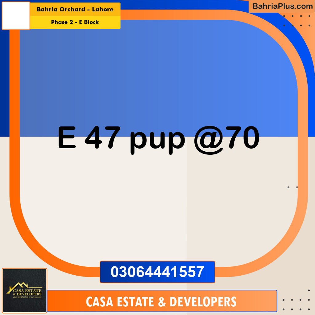 8 Marla Residential Plot for Sale in Phase 2 - E Block -  Bahria Orchard, Lahore - (BP-332550)