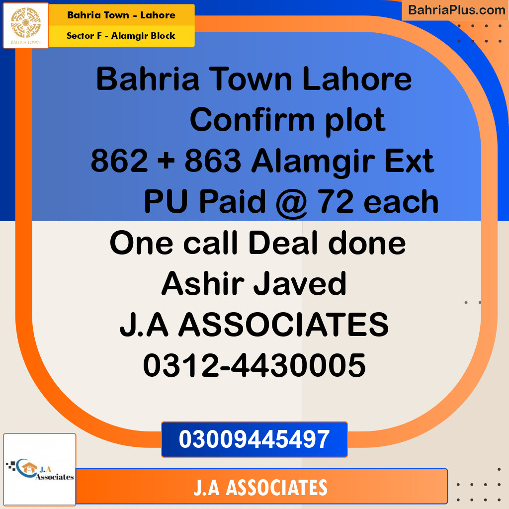 5 Marla Residential Plot for Sale in Sector F - Alamgir Block -  Bahria Town, Lahore - (BP-332610)