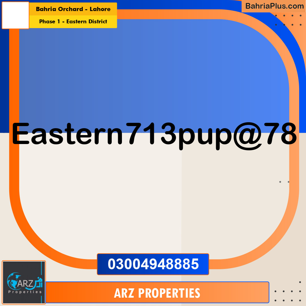 Residential Plot for Sale in Phase 1 - Eastern District -  Bahria Orchard, Lahore - (BP-332688)