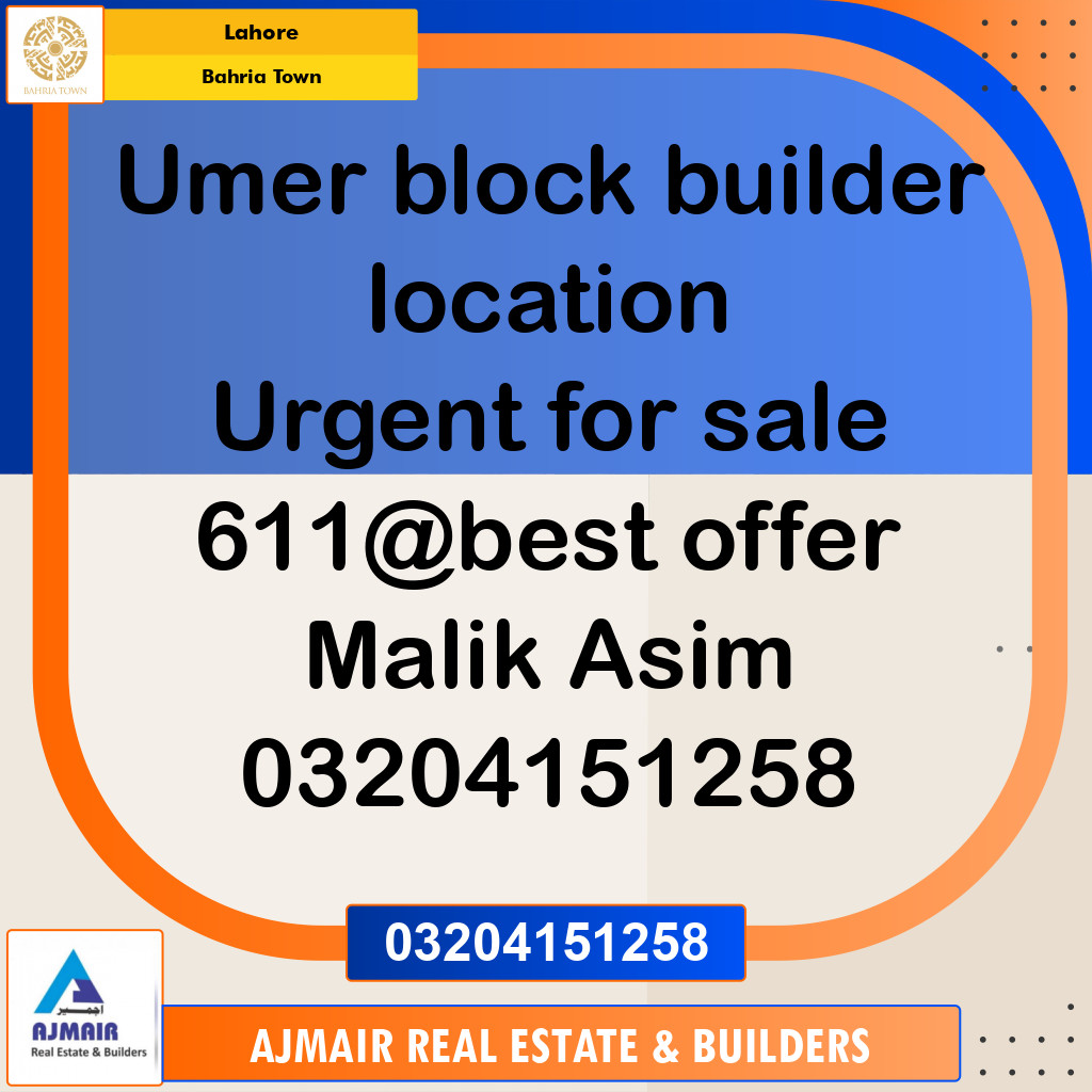 Residential Plot for Sale in Bahria Town, Lahore - (BP-332737)