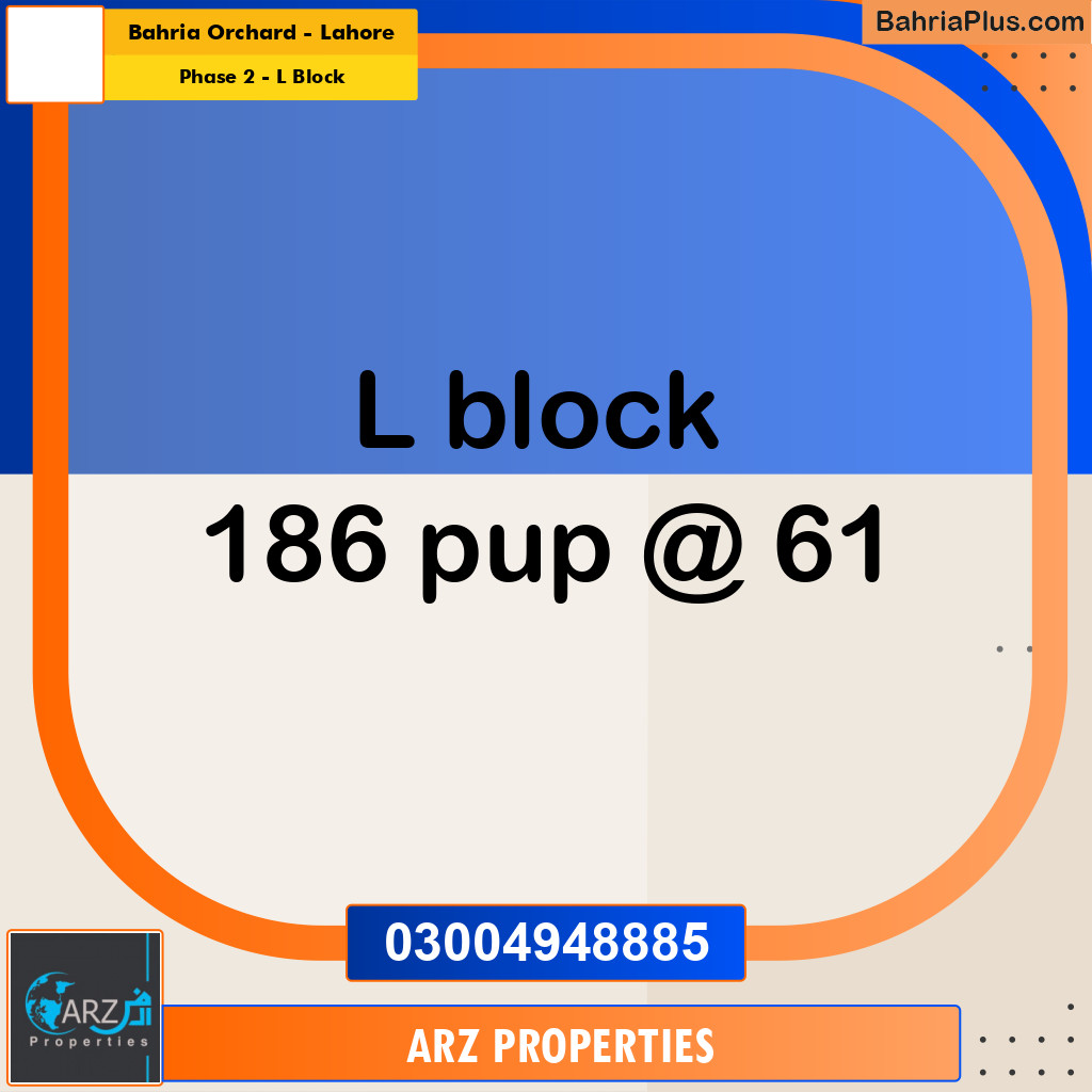 Residential Plot for Sale in Phase 2 - L Block -  Bahria Orchard, Lahore - (BP-332836)