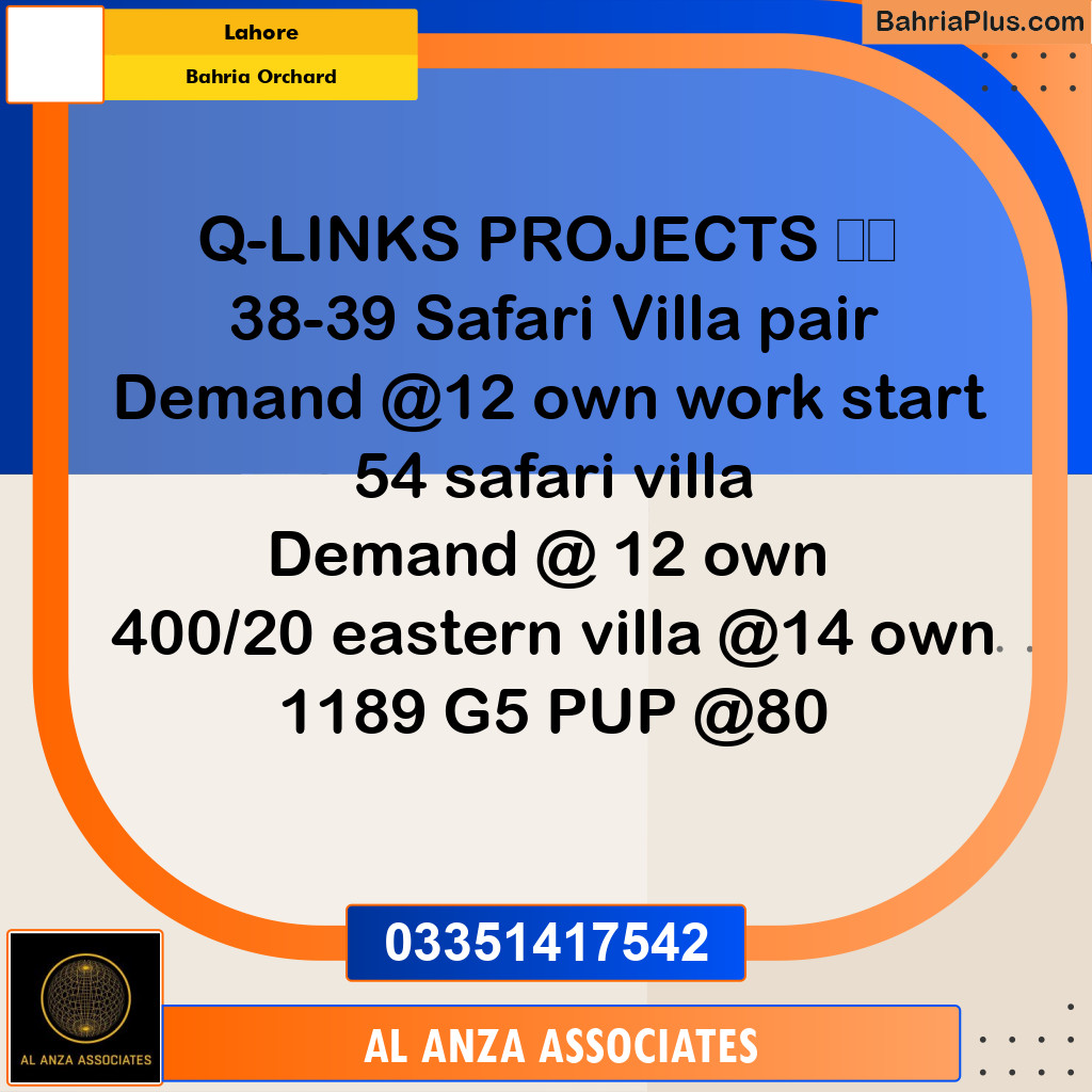 Residential Plot for Sale in Bahria Orchard, Lahore - (BP-332855)